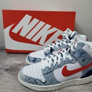 NEW Women's Size 7 Nike Dunk High Washed Denim Pack - DV2181-900